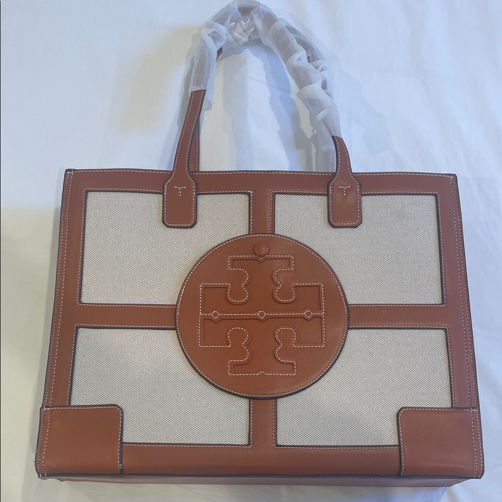 Tory Burch Tan and Cream Tote Bag